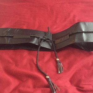 Black wrap belt with ties